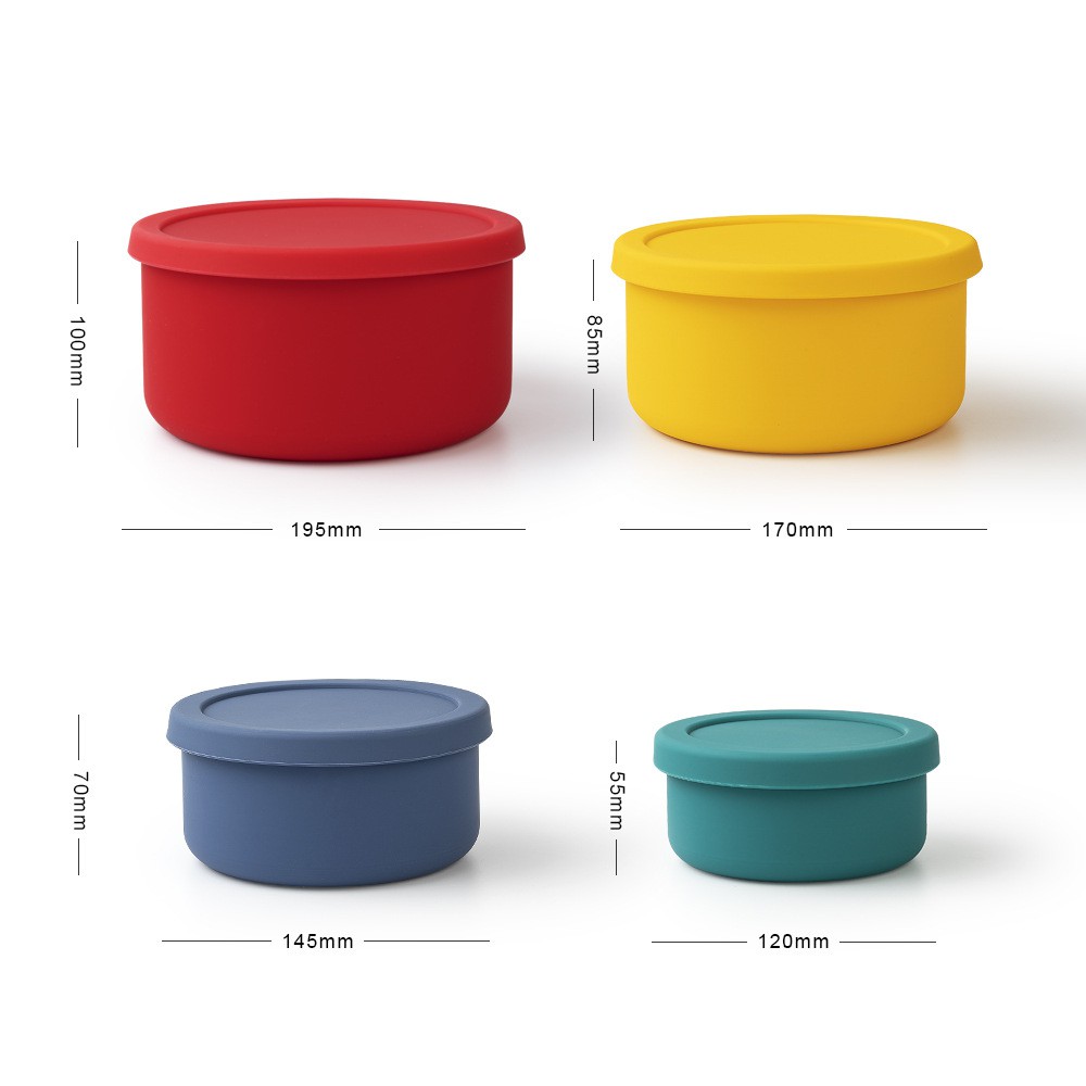 Round silicone lunch box set 3 Round silicone lunch box set 3